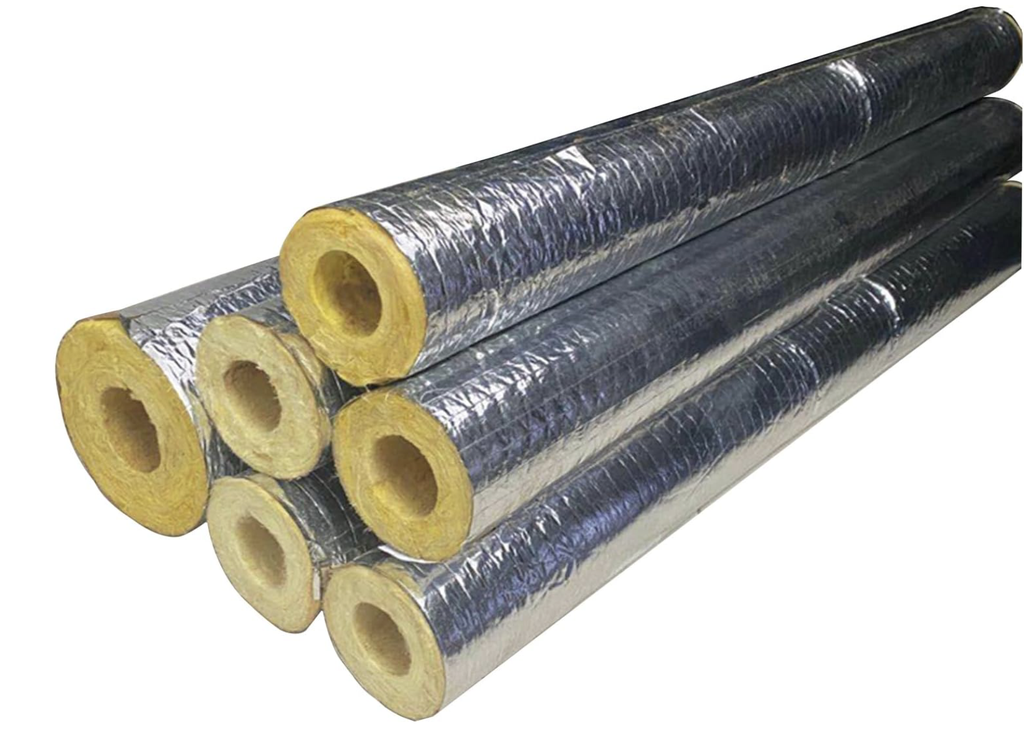 FIBRE GLASS PIPE LAGGING C/W FOIL 6"