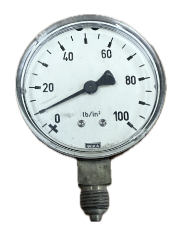 PRESSURE GAUGE 2-1/2" 100PSI 1/4" BOTTOM WIKA