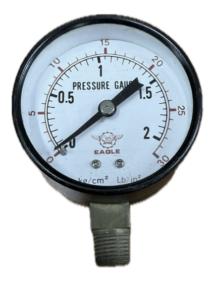 PRESSURE GAUGE 2-1/2" 2BAR/30PSI 1/4" BOTTOM EAGLE