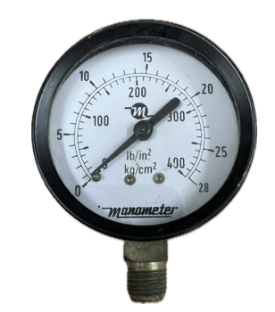 PRESSURE GAUGE 2-1/2" 28BAR/400PSI 1/4" BOTTOM MANOMETER