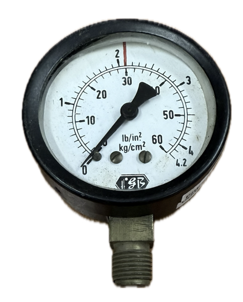 PRESSURE GAUGE 2-1/2" 4BAR/60PSI 1/4" BOTTOM FGB