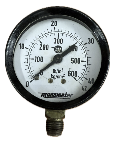 PRESSURE GAUGE 2-1/2" 40BAR/600PSI 1/4" BOTTOM MANOMETER