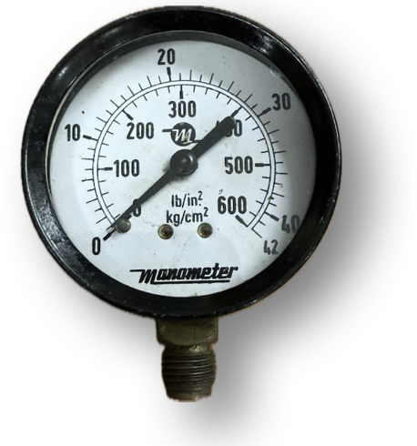 PRESSURE GAUGE 2-1/2" 42BAR/600PSI 1/4" BOTTOM MANOMETER