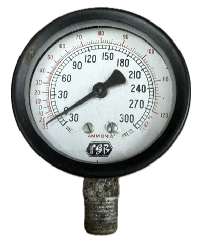 PRESSURE GAUGE 2-1/2" 30INHG-300PSI 1/4" BOTTOM AMMONIA FGB