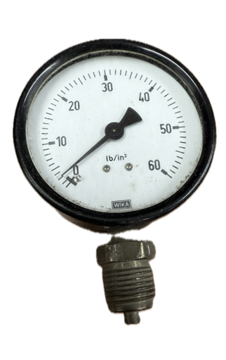 PRESSURE GAUGE 2-1/2" 60PSI 1/2" BOTTOM WIKA