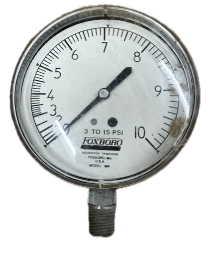 PRESSURE GAUGE 4" 10PSI 1/4" BOTTOM FOXBORO