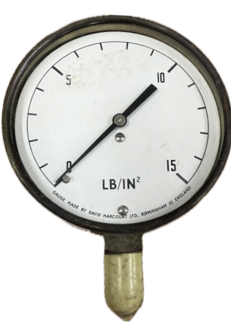 PRESSURE GAUGE 4" 15PSI 3/8" BOTTOM UK BRASS