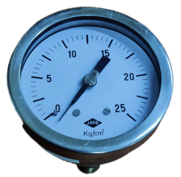 PRESSURE GAUGE 4" SS 25BAR 1/2" BACK GLYCERINE JAKO