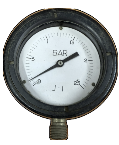 PRESSURE GAUGE 4" 25BAR 1/2" BOTTOM J1