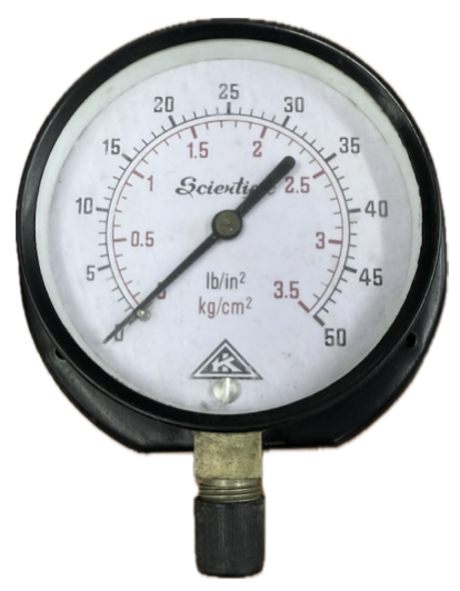 PRESSURE GAUGE 4" 4BAR/50PSI 3/8" BOTTOM IK
