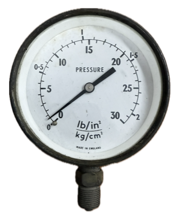 PRESSURE GAUGE 4" 30BAR 3/8" BOTTOM UK BRASS