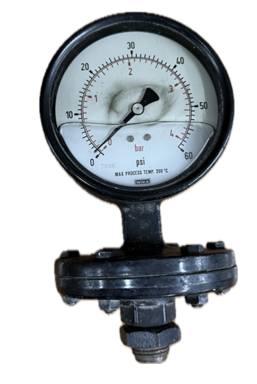 PRESSURE GAUGE 4" 4BAR/60PSI 1/2" BOTTOM GLYCERINE WIKA