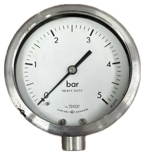 PRESSURE GAUGE 4" 5BAR 3/8" BOTTOM FEMALE DENMARK