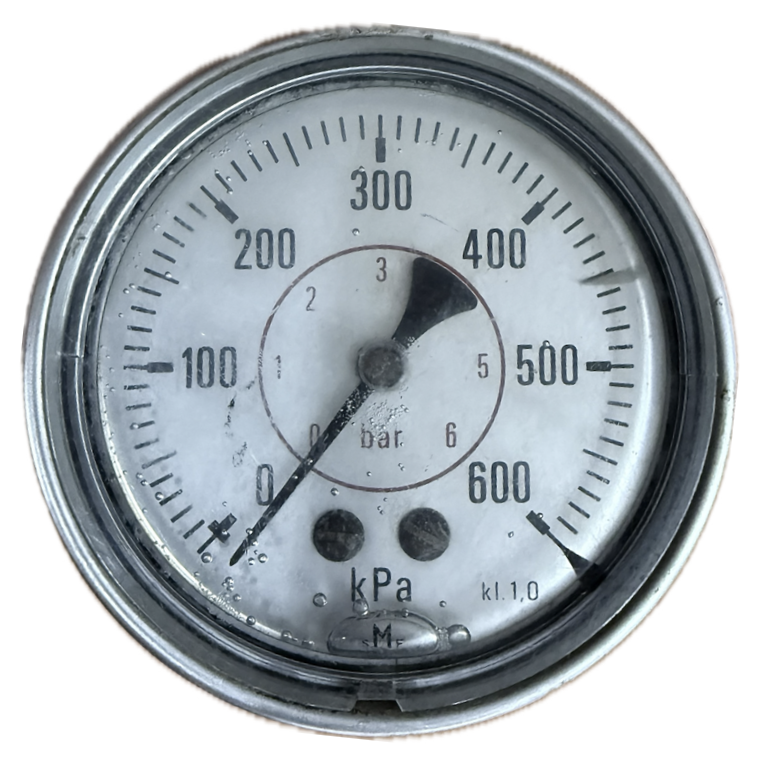 PRESSURE GAUGE 4" SS 6BAR/600KPA 1/2" BACK GLYCERINE SMF