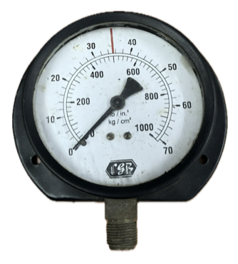 PRESSURE GAUGE 4" 70BAR/1000PSI 3/8" BOTTOM FGB
