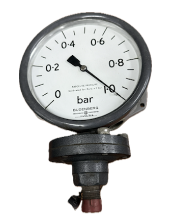 PRESSURE GAUGE 6" 1BAR 1/2" BOTTOM DIAPHRAGM BUDENBERG