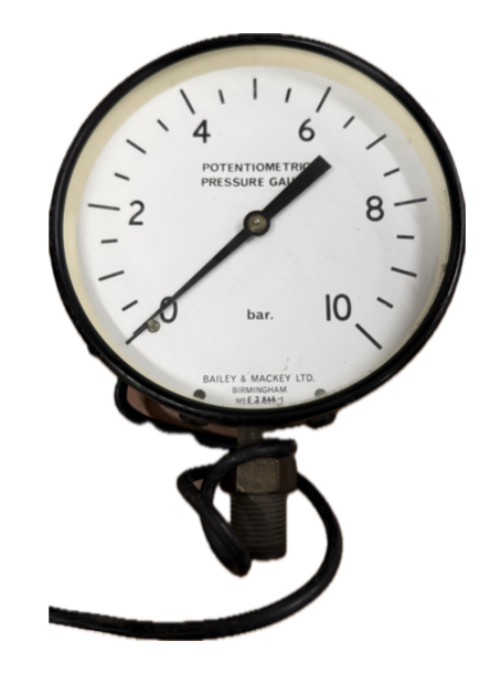 PRESSURE GAUGE 6" 10BAR 1/2" BOTTOM BAILEY & MACKEY POTENTIOMETRIC