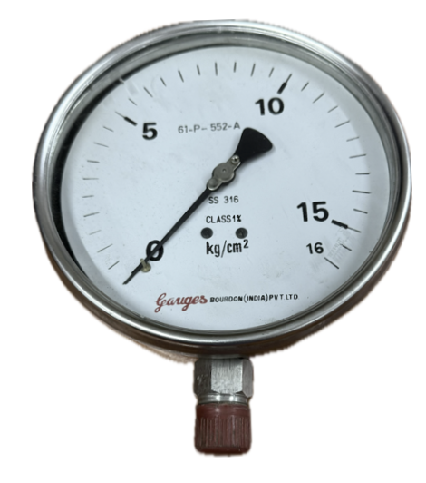 PRESSURE GAUGE 6" SS 16BAR 1/2" BOTTOM  BOURDON GLYCERINE