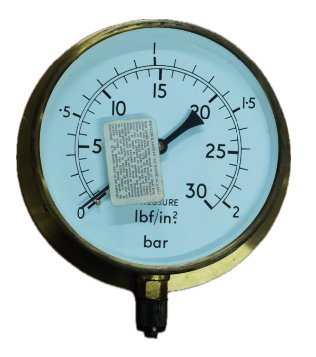 PRESSURE GAUGE 6" 2BAR/30PSI 3/8" BOTTOM UK