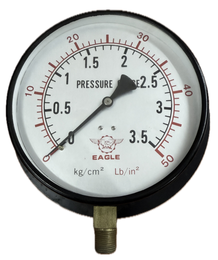 PRESSURE GAUGE 6" 3.5BAR/50 PSI 3/8" BOTTOM EAGLE