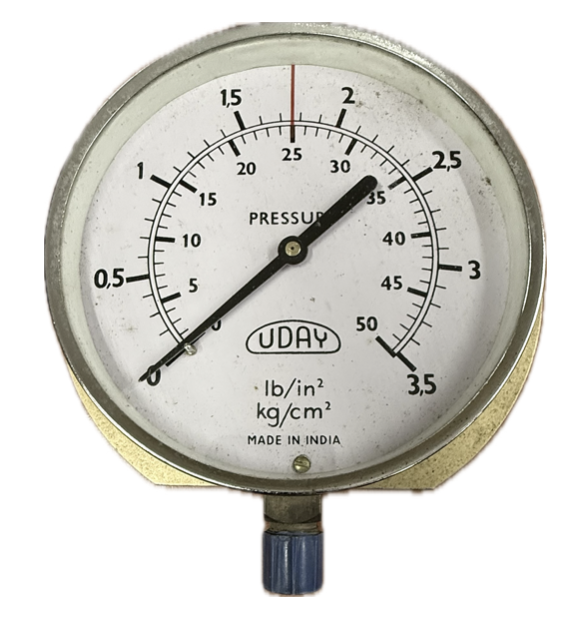 PRESSURE GAUGE 6" 3.5BAR/50PSI 3/8" BOTTOM UDAY