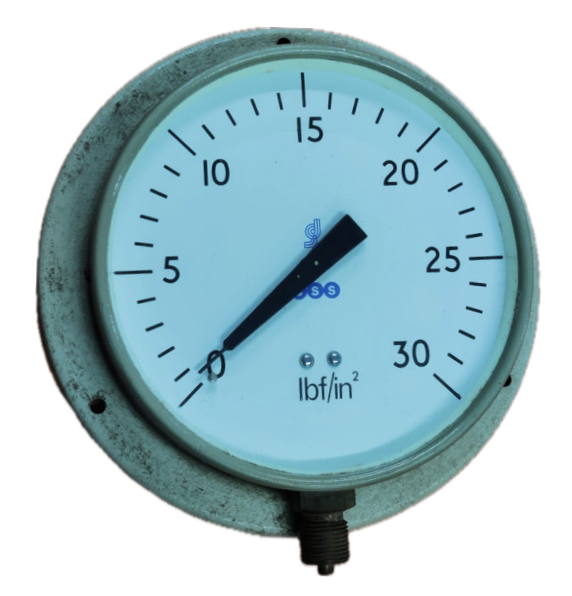 PRESSURE GAUGE 6" 30PSI 3/8" BOTTOM BSS