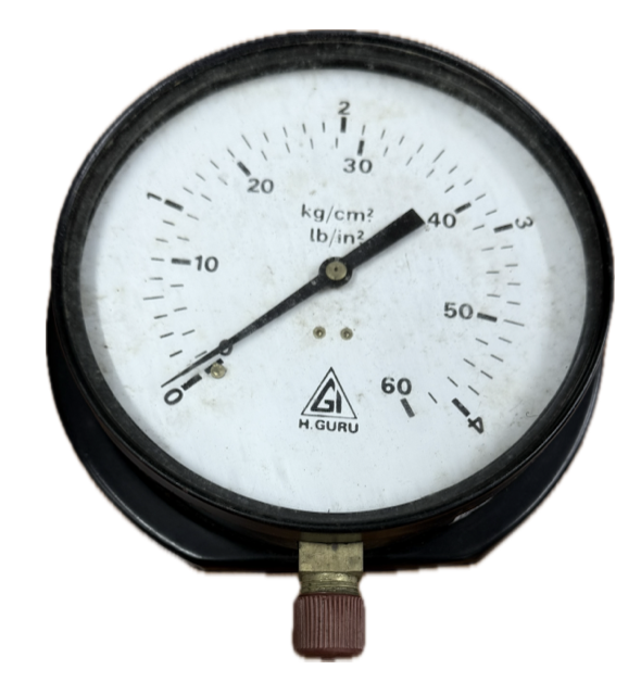PRESSURE GAUGE 6" 4BAR/60PSI 3/8" BOTTOM GURU