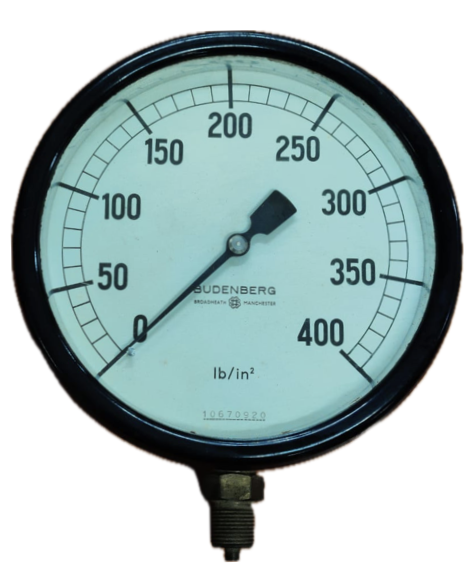 PRESSURE GAUGE 6" 400PSI 3/8" BOTTOM BUDENBERG