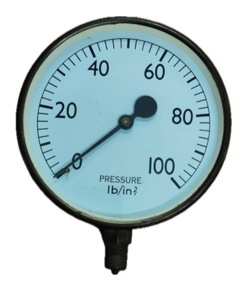 PRESSURE GAUGE 6" 100PSI 1/2" BOTTOM UK