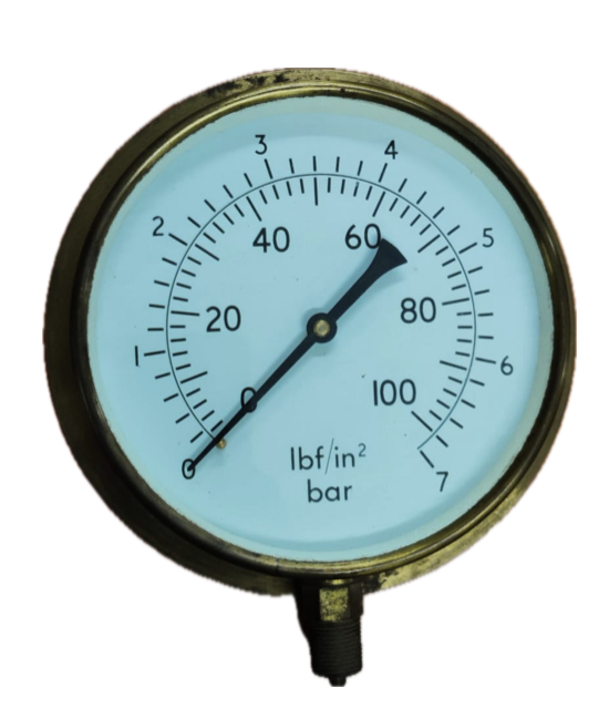 PRESSURE GAUGE 6" 7BAR/100PSI 3/8" BOTTOM UK
