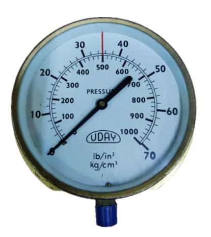 PRESSURE GAUGE 6" 70BAR/1000PSI 3/8" BOTTOM UDAY