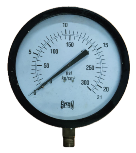 PRESSURE GAUGE 8" 21BAR/300PSI 1/2" BOTTOM SPAN