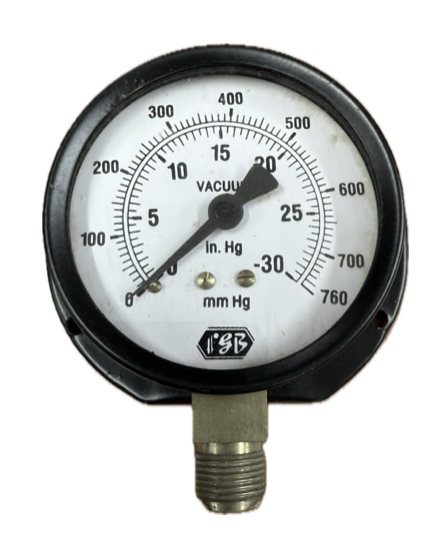 VACUUM GAUGE 3" -30 IN HG,-760MM HG 3/8" BOTTOM CONNECTION FGB