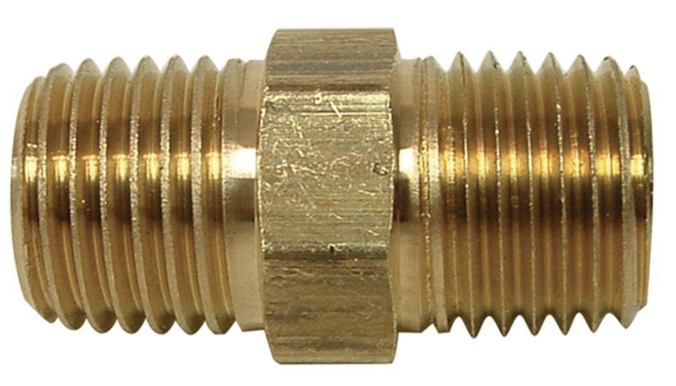 BRASS HEX NIPPLE 40MM