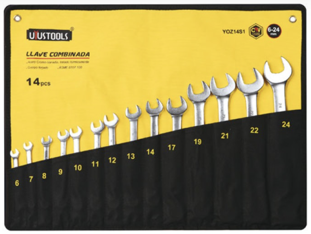 14PC COMBINATION SPANNER SET 6-24MM YOZ14S1 UYUS