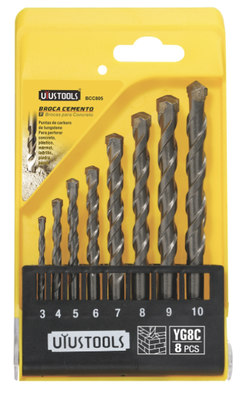 8PC MASONARY DRILL BITS 3-10MM BCC805 UYUS