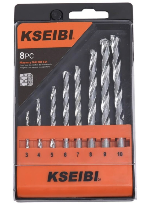 8PC MASONARY DRILL BITS 3-10MM 598175 KSEIBI