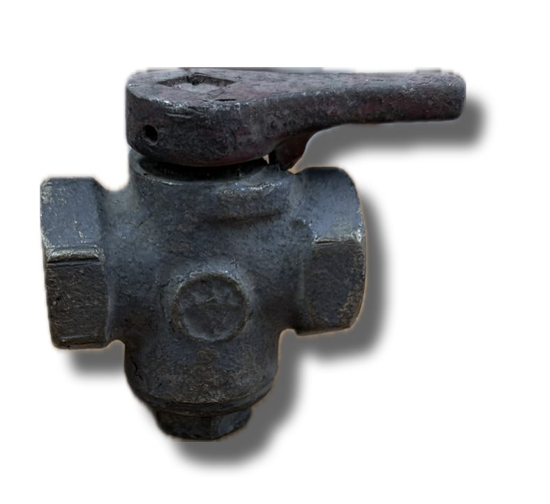 PLUG VALVE 1/2" 2-WAY THREADED BRASS