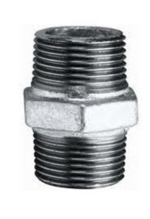 GI HEX NIPPLE 3"