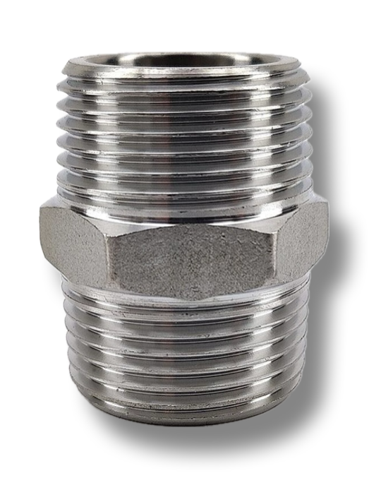 SS HEX NIPPLE 1/8"