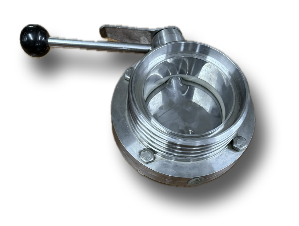 SS BUTTERFLY VALVE 4" UNION TYPE