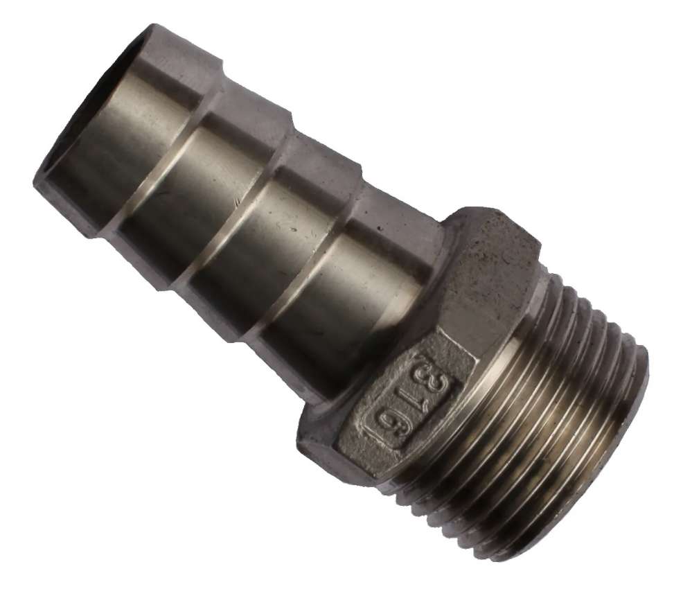 SS HOSE TAIL 3/8" MALE X 3/8" TAIL