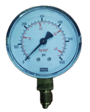 PRESSURE GAUGE 4" 600PSI 1/2" BOTTOM WIKA
