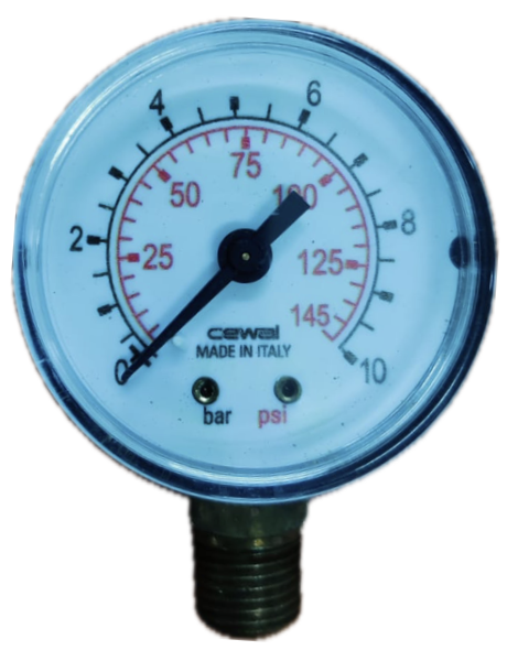 PRESSURE GAUGE 2" 10BAR/145PSI 1/8" BOTTOM CEWAL