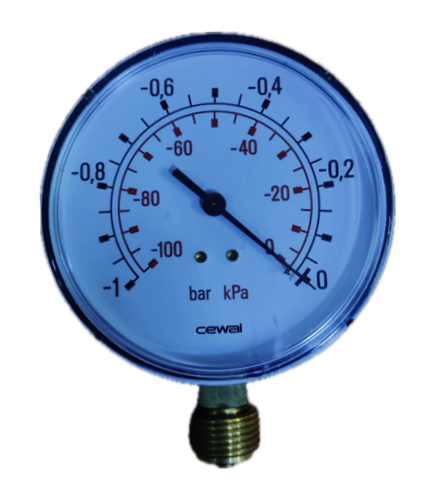 VACUUM GAUGE 4" -1BAR 1/2" BOTTOM CONNECTION CEWAL