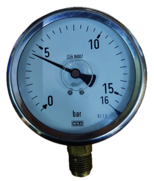 PRESSURE GAUGE 4" SS 16BAR 1/2" BOTTOM GLYCERINE WIKA
