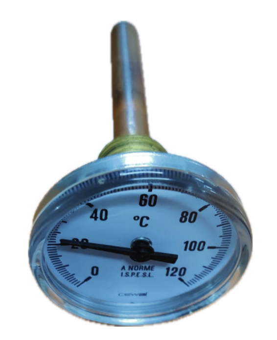 TEMPERATURE GAUGE 2" 120°C 1/2" BACK 3" PROBE CEWAL