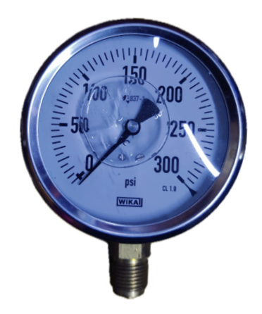 PRESSURE GAUGE 4" SS 300PSI 1/2"BOTTOM GLYCERINE WIKA