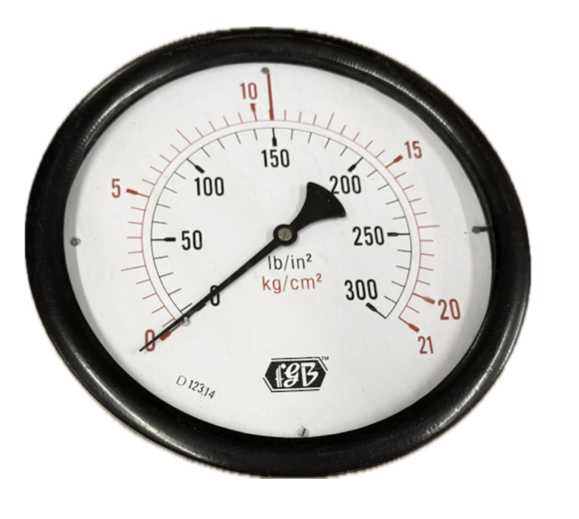 PRESSURE GAUGE 10" 21BAR/300PSI 3/8" FGB