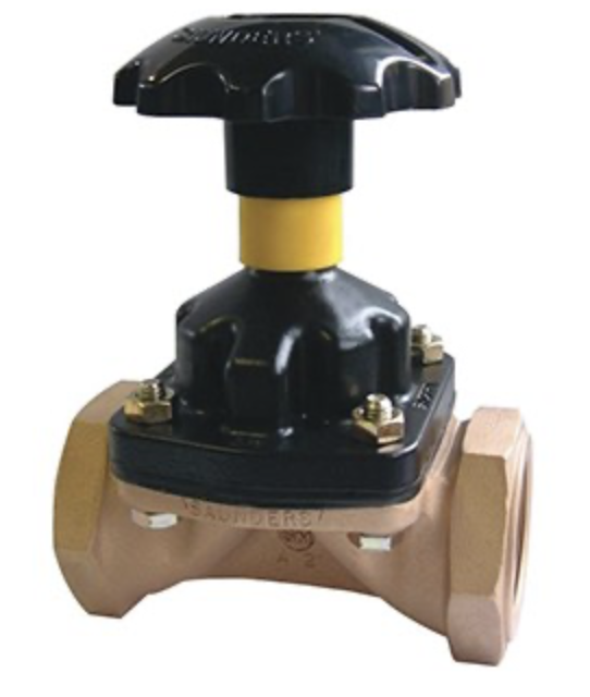 SAUNDERS VALVE 1" BRONZE THREADED